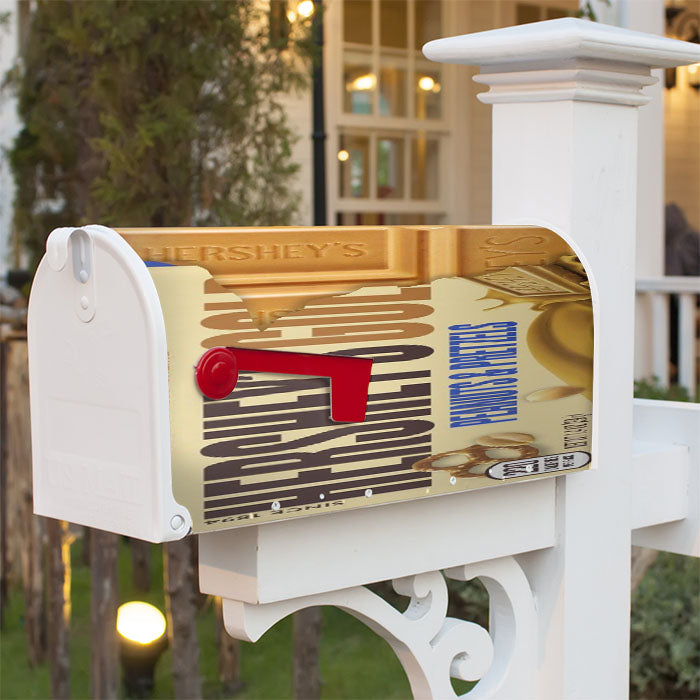 Hershey Gold Peanuts Pretzels Chocolate Candy Bar Magnetic Mailbox Cover 18" X 21" Outdoor Decor