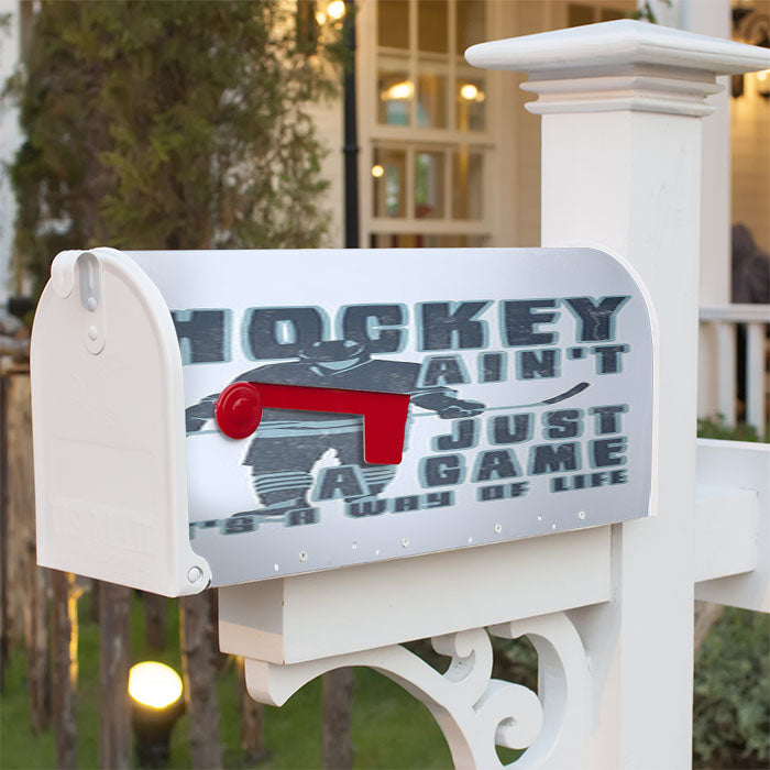 Hockey Ain'T Just A Game Magnetic Mailbox Cover 18" X 21" Outdoor Decor