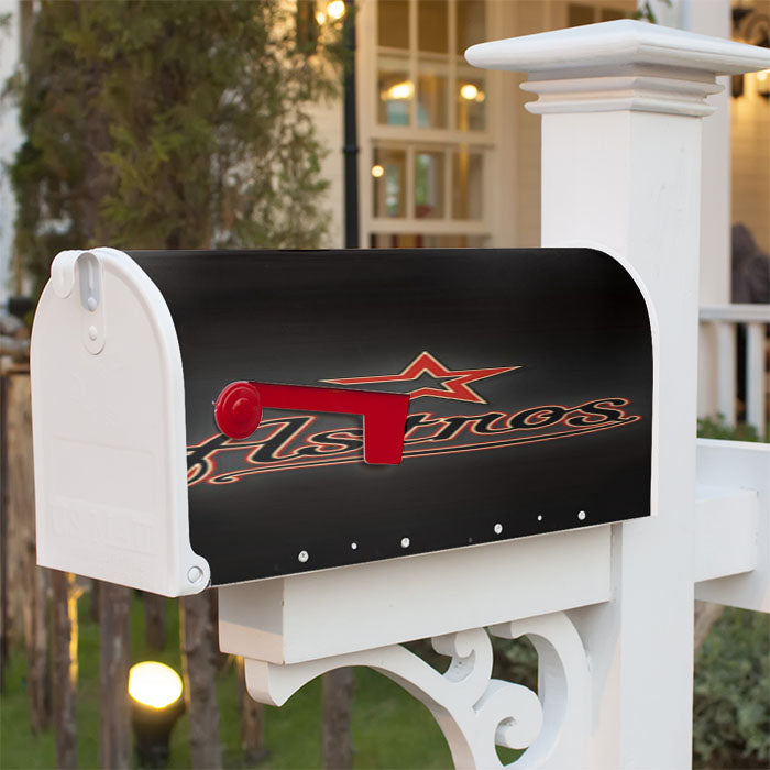 Houston Astros Black Magnetic Mailbox Cover 18" X 21" Outdoor Decor