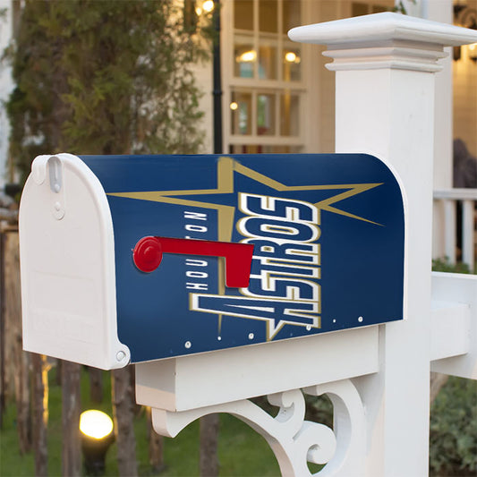 Houston Astros Blue Magnetic Mailbox Cover 18" X 21" Outdoor Decor