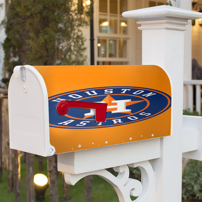 Houston Astros Logo Orange Magnetic Mailbox Cover 18" X 21" Outdoor Decor