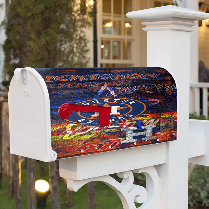 Houston Astros Wall Paint Magnetic Mailbox Cover 18" X 21" Outdoor Decor