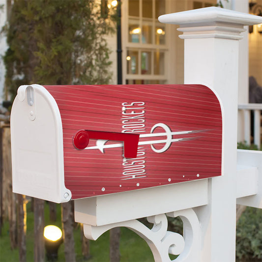 Houston Rockets Stripes Magnetic Mailbox Cover 18" X 21" Outdoor Decor