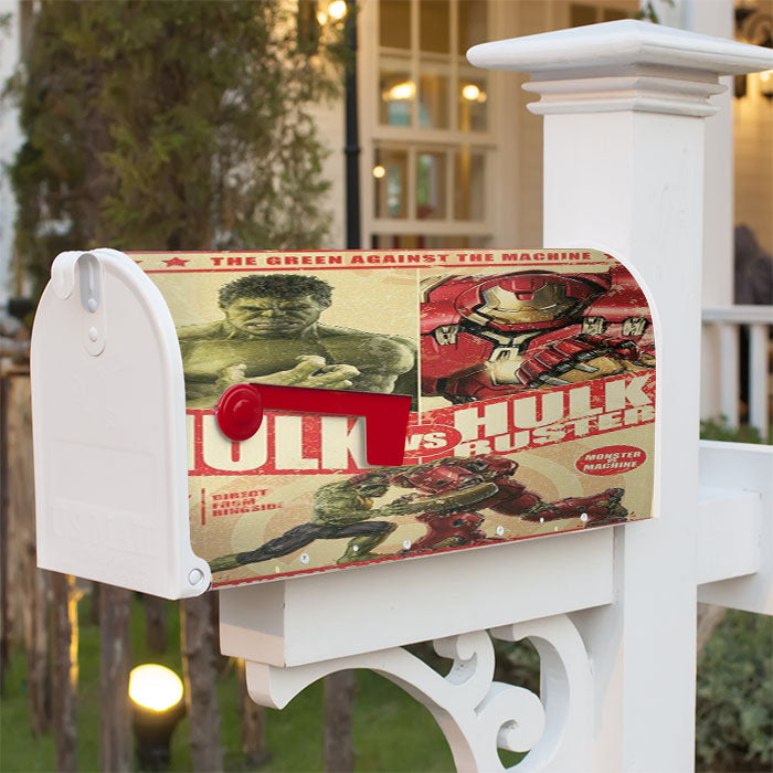 Hulk Vs Hulk Buster Magnetic Mailbox Cover 18" X 21" Outdoor Decor