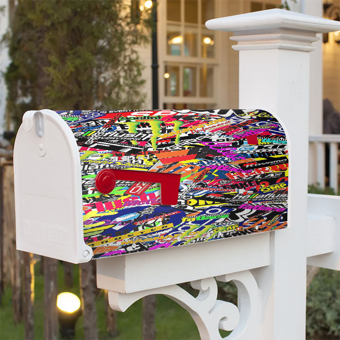 Hypebeast Sticker Bomb Collage Magnetic Mailbox Cover 18" X 21" Outdoor Decor