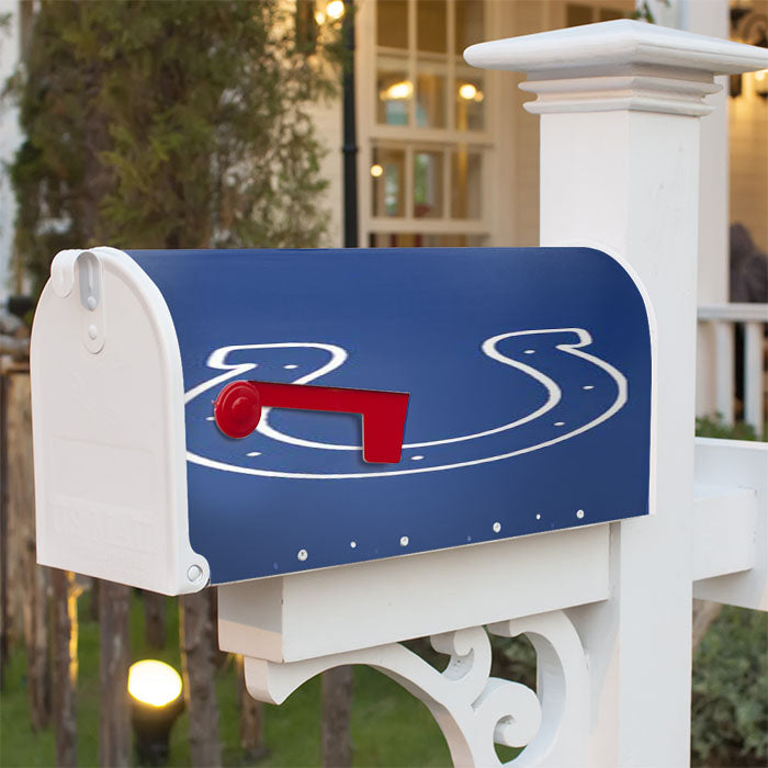 Indy Colts Logo Blue Magnetic Mailbox Cover 18" X 21" Outdoor Decor