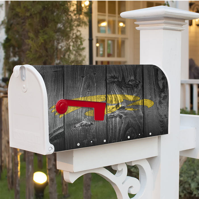 Iowa Hawkeyes Nba Logo Dark Wood Wallpaper Magnetic Mailbox Cover 18" X 21" Outdoor Decor