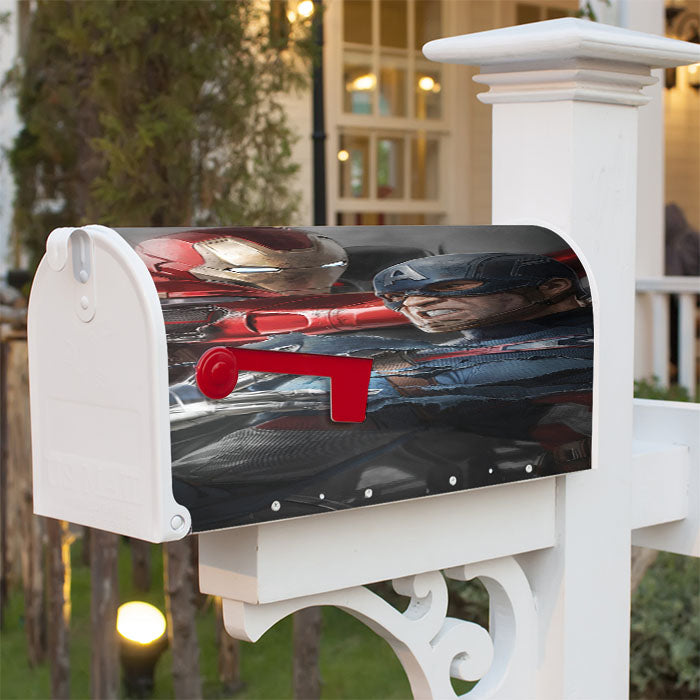 Iron Man Captain America War Magnetic Mailbox Cover 18" X 21" Outdoor Decor
