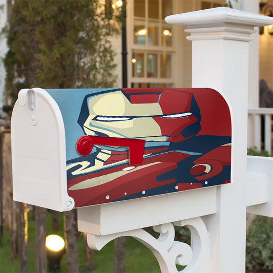 Iron Man Flat Design Magnetic Mailbox Cover 18" X 21" Outdoor Decor