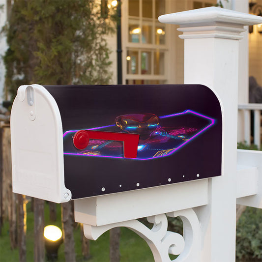 Iron Man Neon Artwork Magnetic Mailbox Cover 18" X 21" Outdoor Decor