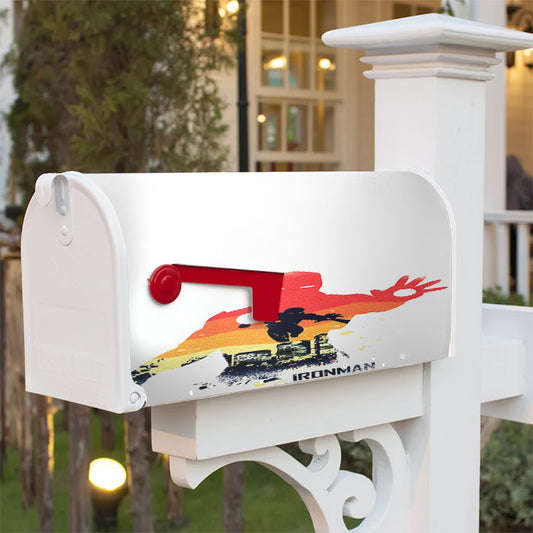 Ironman Silhouette Color Magnetic Mailbox Cover 18" X 21" Outdoor Decor