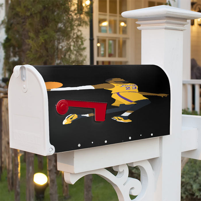 Jame Lebron Jump Slamdunk Nba Lakers Magnetic Mailbox Cover 18" X 21" Outdoor Decor