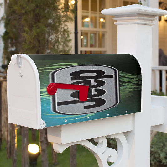 Jeep Green Flames Magnetic Mailbox Cover 18" X 21" Outdoor Decor