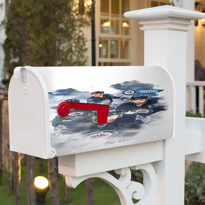 Jets Winnipeg Squad Magnetic Mailbox Cover 18" X 21" Outdoor Decor