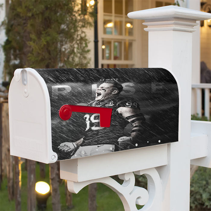 Jj Watt Nfl Pro Playerjpg Magnetic Mailbox Cover 18" X 21" Outdoor Decor