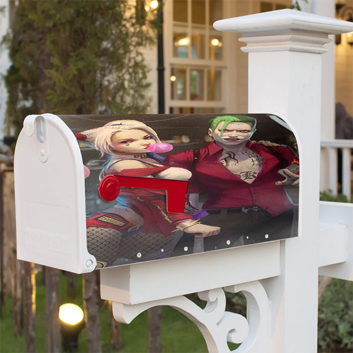 Joker And Harley Quinn Magnetic Mailbox Cover 18" X 21" Outdoor Decor