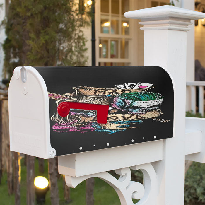 Joker Mad Love With Harley Quinn Magnetic Mailbox Cover 18" X 21" Outdoor Decor