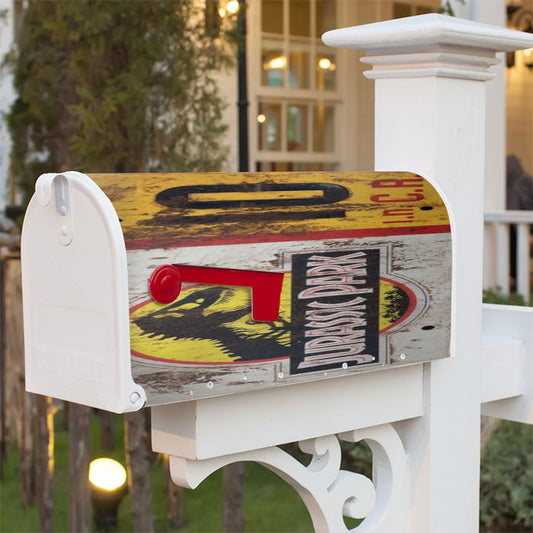 Jurassic Park Jeep License Plate 10 Magnetic Mailbox Cover 18" X 21" Outdoor Decor