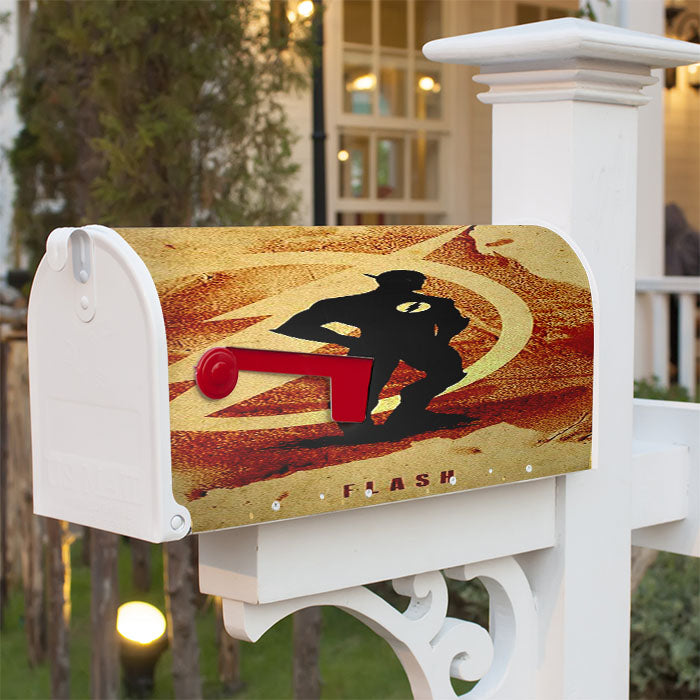 Justice League Silhouette Posters Flash Magnetic Mailbox Cover 18" X 21" Outdoor Decor