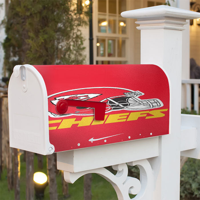 Kansas City Chiefs Helmet Magnetic Mailbox Cover 18" X 21" Outdoor Decor