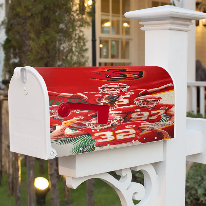 Kansas City Chiefs Logo Champions Magnetic Mailbox Cover 18" X 21" Outdoor Decor