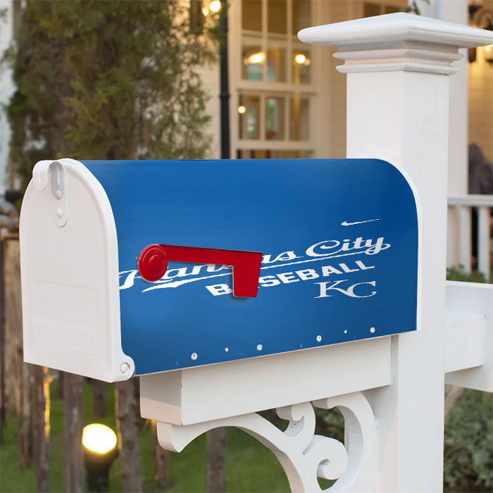 Kansas City Kc Baseball Wallpaper Magnetic Mailbox Cover 18" X 21" Outdoor Decor