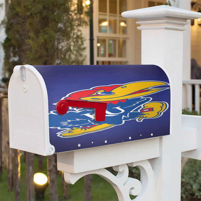 Kansas Jayhawks Big Blue Fade Magnetic Mailbox Cover 18" X 21" Outdoor Decor