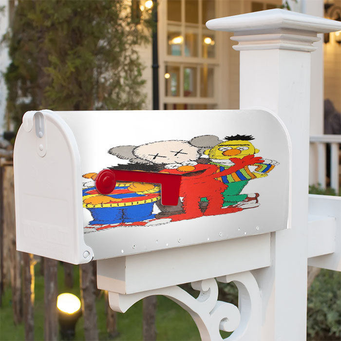 Kaws And Sesame Street Magnetic Mailbox Cover 18" X 21" Outdoor Decor