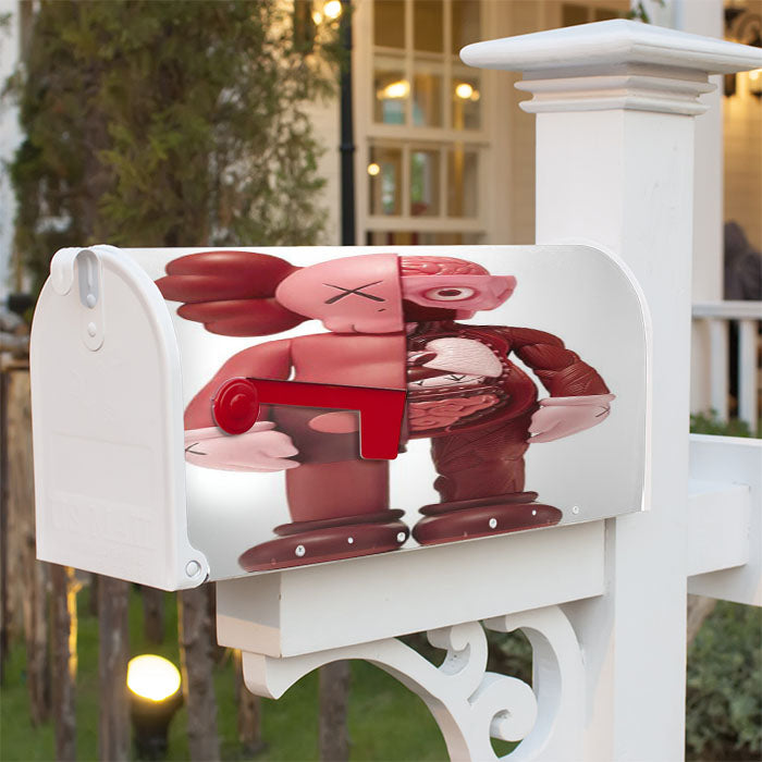 Kaws Companion Blush Flayed Magnetic Mailbox Cover 18" X 21" Outdoor Decor