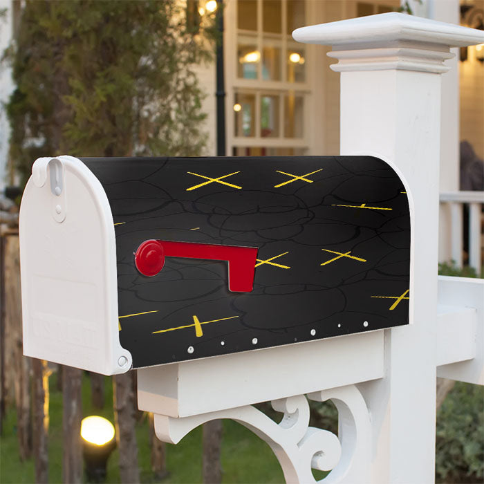 Kaws In Black Magnetic Mailbox Cover 18" X 21" Outdoor Decor