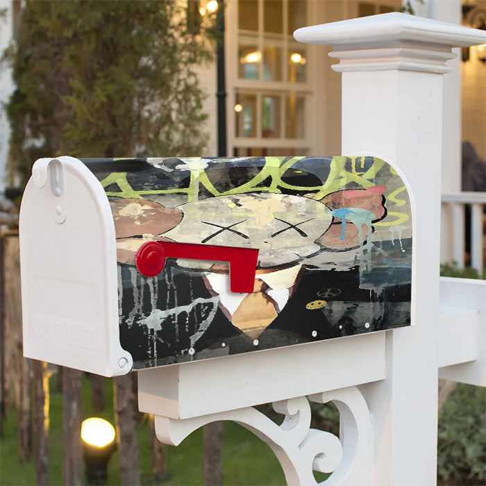 Kaws Mural Painting Magnetic Mailbox Cover 18" X 21" Outdoor Decor