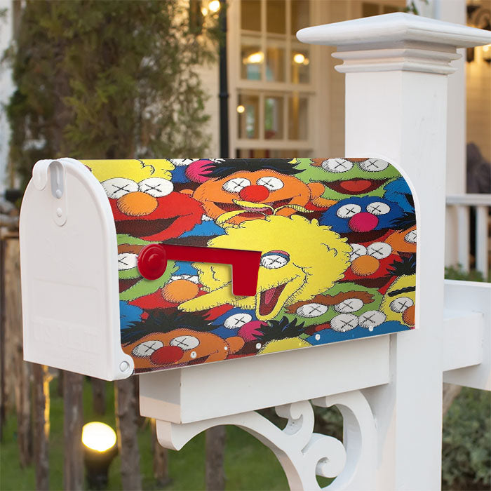 Kaws Noise Wallpaper Sesame Street Magnetic Mailbox Cover 18" X 21" Outdoor Decor