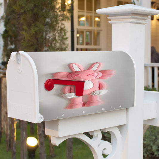Kaws X Pink Rabbit Magnetic Mailbox Cover 18" X 21" Outdoor Decor