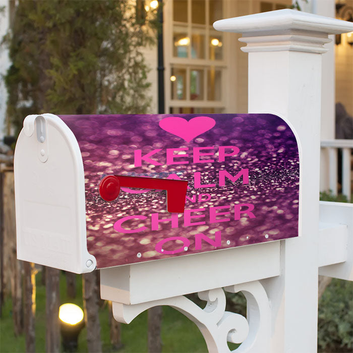 Keep Calm And Cheer On Cheerleading Magnetic Mailbox Cover 18" X 21" Outdoor Decor