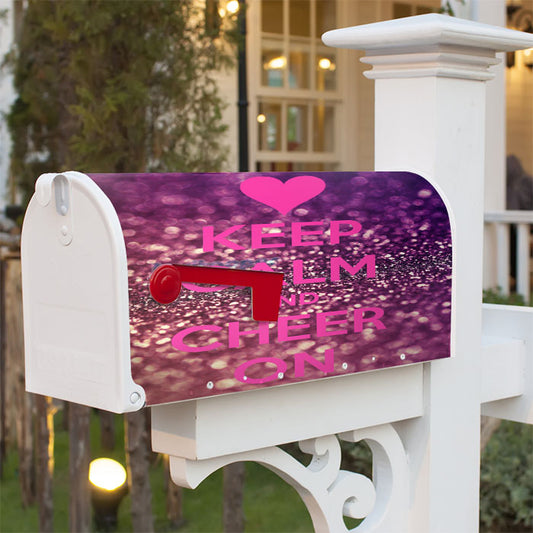 Keep Calm And Cheer On Cheerleading Magnetic Mailbox Cover 18" X 21" Outdoor Decor