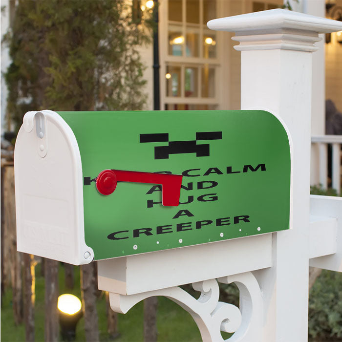 Keep Calm And Hug A Creeper Magnetic Mailbox Cover 18" X 21" Outdoor Decor
