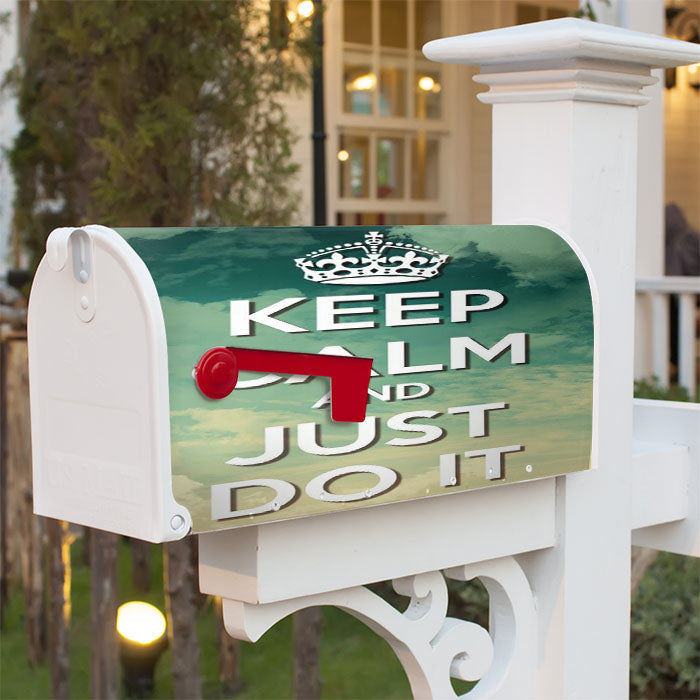 Keep Calm And Just Do It Magnetic Mailbox Cover 18" X 21" Outdoor Decor