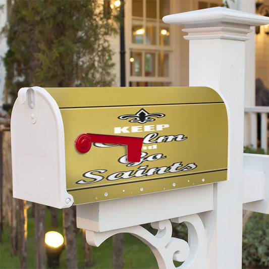 Keep Calm Go Saints Magnetic Mailbox Cover 18" X 21" Outdoor Decor