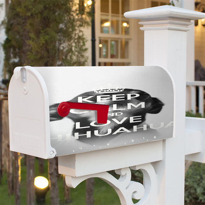 Keep Calm Love Chihuahua Magnetic Mailbox Cover 18" X 21" Outdoor Decor