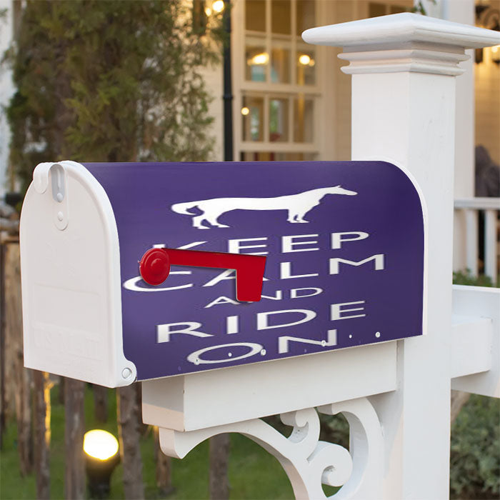 Keep Calm Ride On Magnetic Mailbox Cover 18" X 21" Outdoor Decor