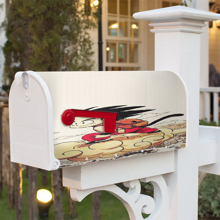 Kid Goku Dragon Ball Magnetic Mailbox Cover 18" X 21" Outdoor Decor
