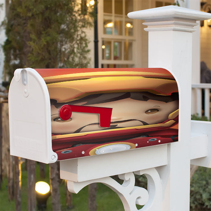Kid Hero Iron Man Magnetic Mailbox Cover 18" X 21" Outdoor Decor