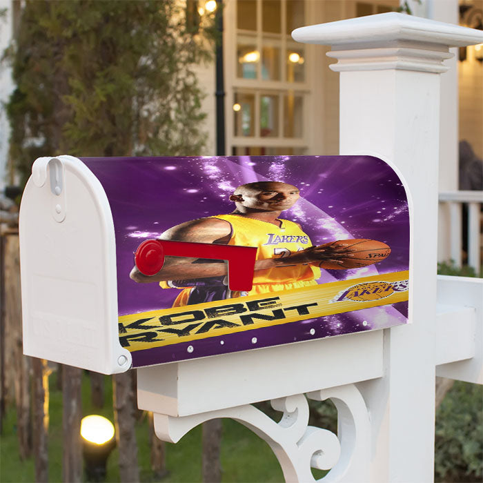 Kobe Bryant Lakers Nba Team Magnetic Mailbox Cover 18" X 21" Outdoor Decor