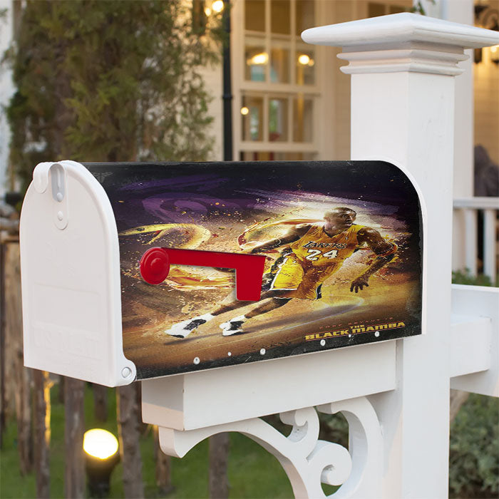Kobe Bryant The Black Mamba Lakers Magnetic Mailbox Cover 18" X 21" Outdoor Decor