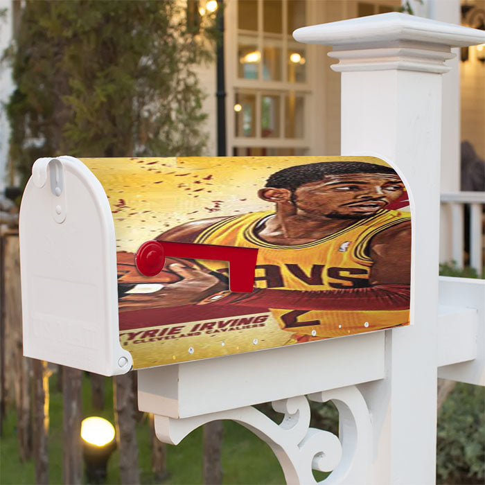 Kyrie Irving Yellow Bkg Magnetic Mailbox Cover 18" X 21" Outdoor Decor