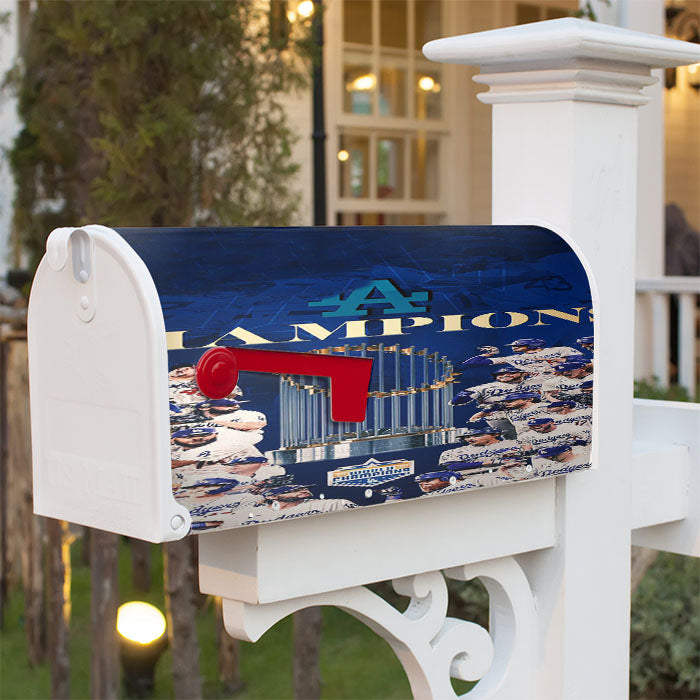 La Dodgers Champions Magnetic Mailbox Cover 18" X 21" Outdoor Decor