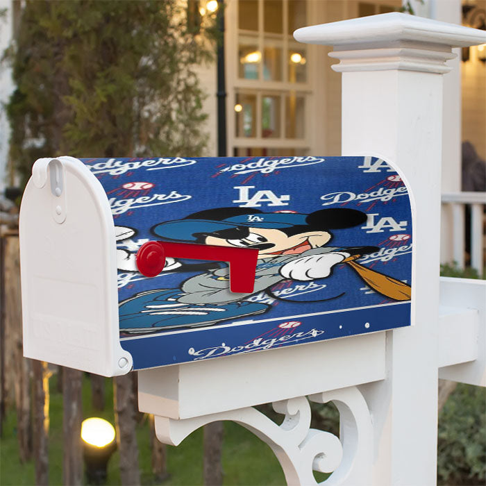 La Dodgers X Mickey Mouse Magnetic Mailbox Cover 18" X 21" Outdoor Decor