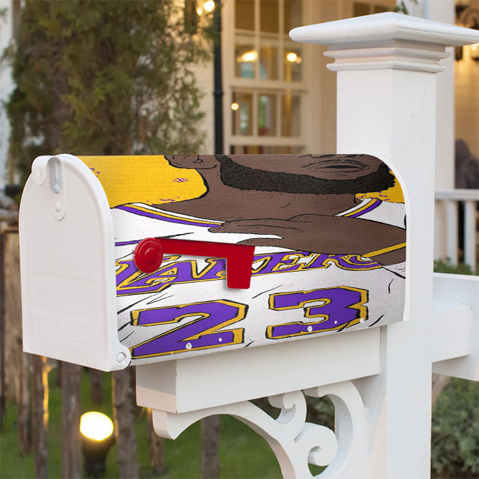 Lakers 23 Nba Legend Magnetic Mailbox Cover 18" X 21" Outdoor Decor