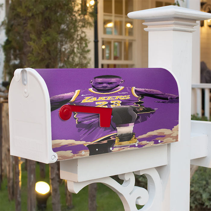 Lakers 23 Purple Team Magnetic Mailbox Cover 18" X 21" Outdoor Decor