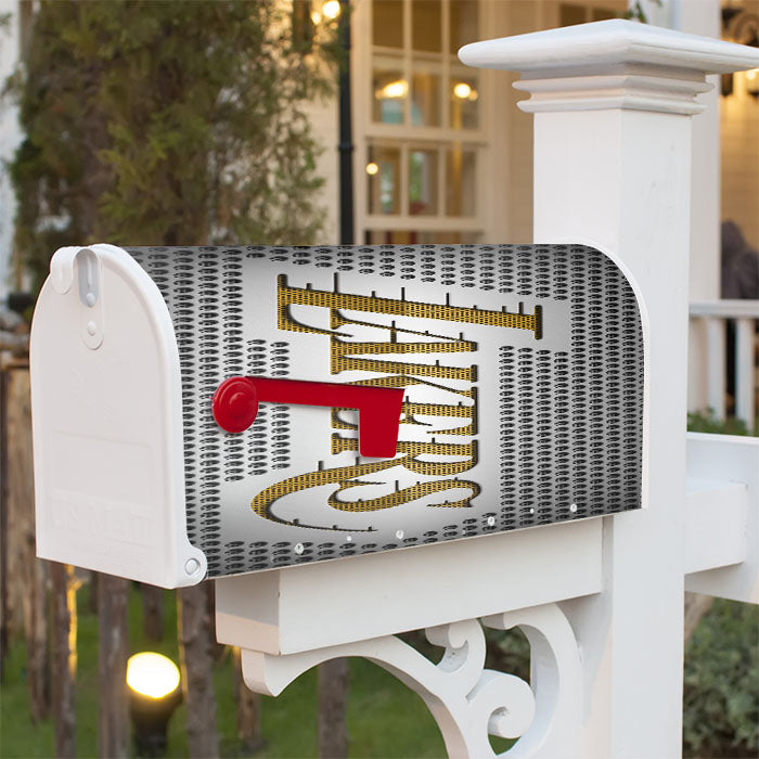Lakers Gold Texture Basket Balls Nba Magnetic Mailbox Cover 18" X 21" Outdoor Decor